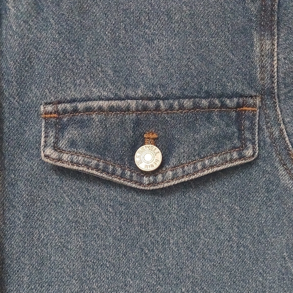 Madewell Collarless Blue Jean Jacket Women's - Picture 3 of 7